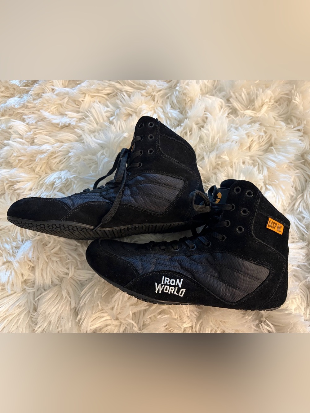 GASP Black Men’s 8.5 Zeus Thunderbolt Weightlifting Training Gym Shoes Hi Tops